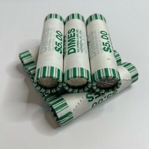 UNSEARCHED Roosevelt Dime Roll Bank Roll POSSIBLE SILVER!!